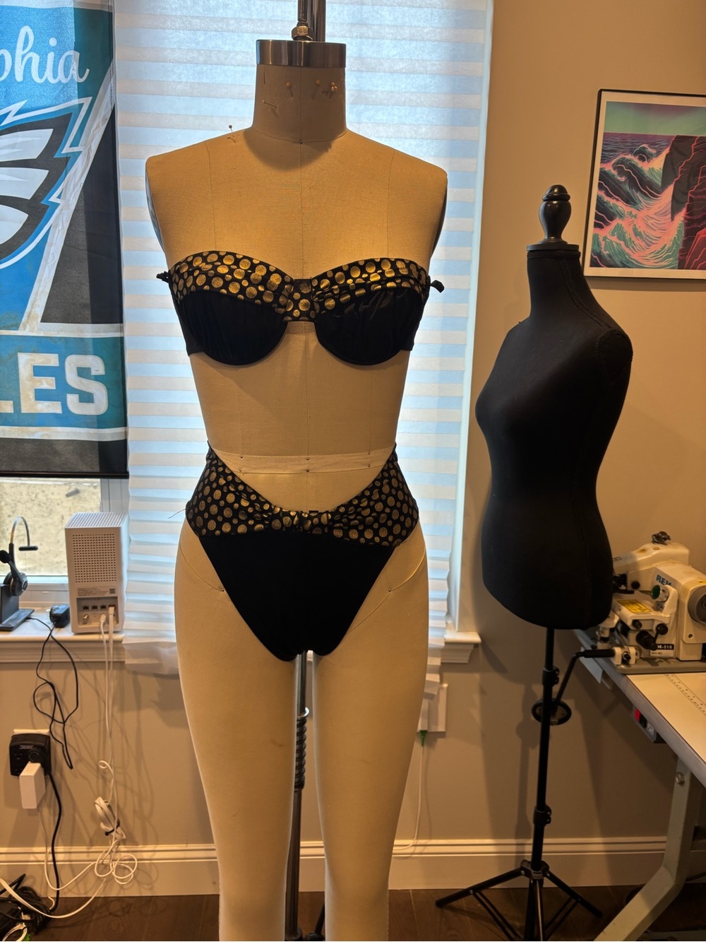 Vintage 80’s Black Two-Piece Bikini Set